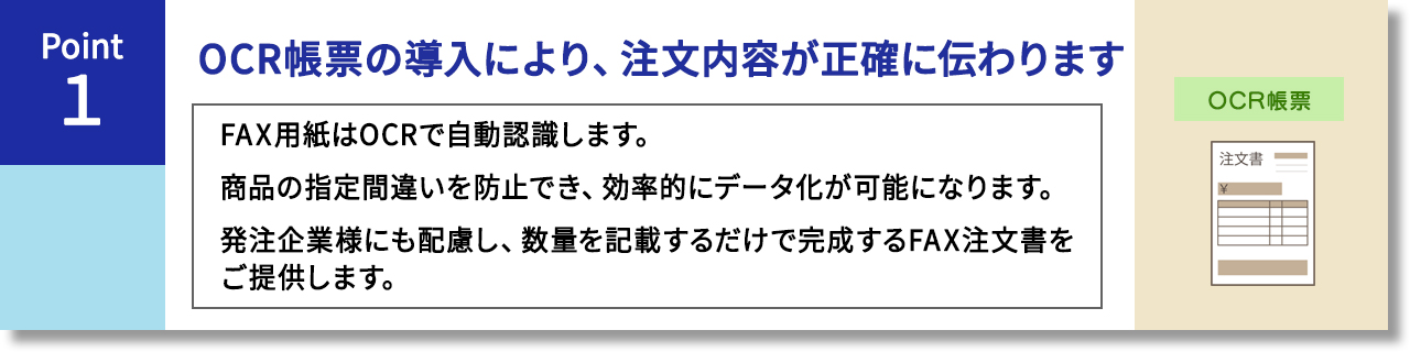 OCR帳票により注文內(nèi)容が正確に伝わります